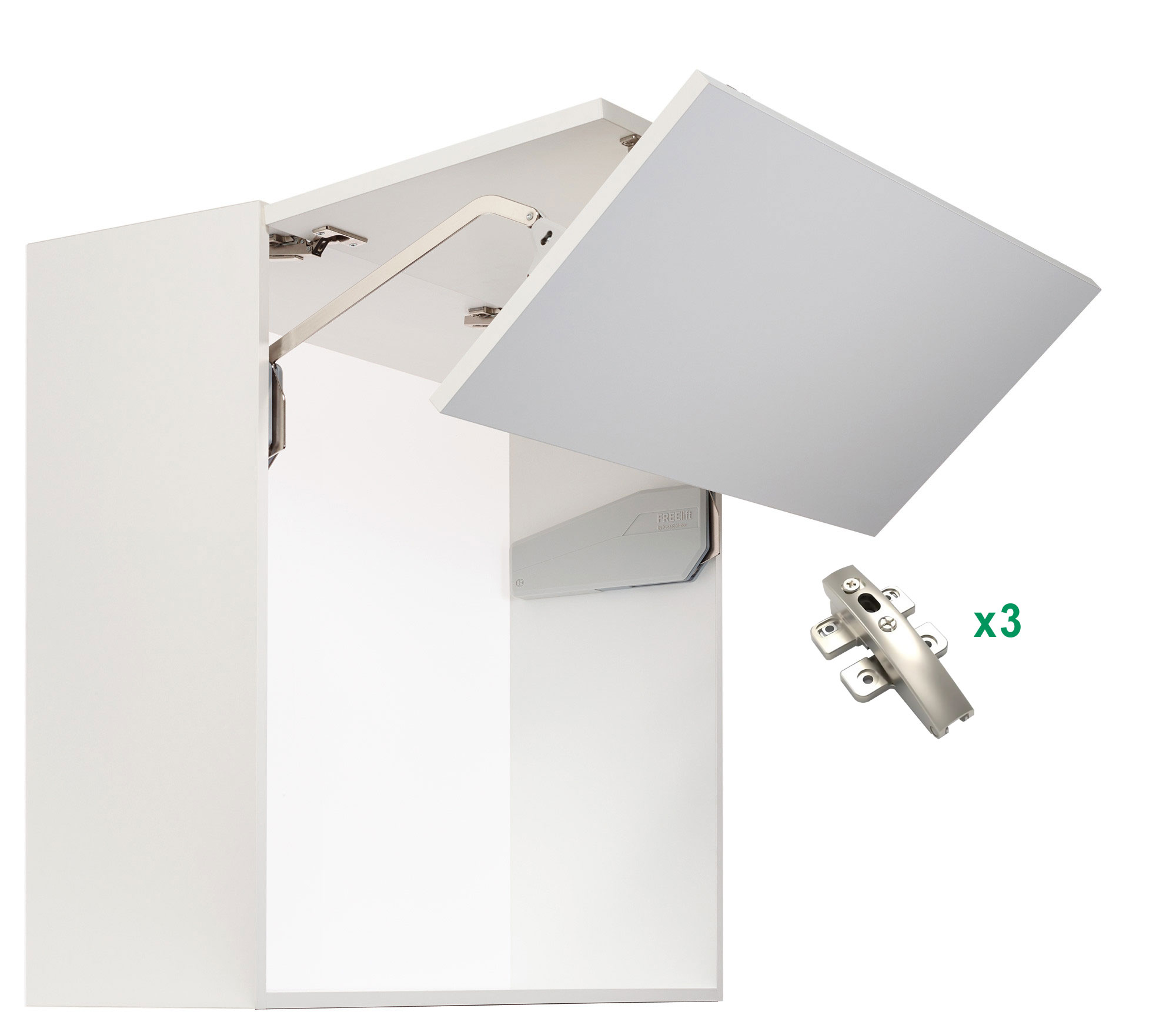 Комплект: Подъемник ФриФолд Шорт J6fs H910 - 970 мм 8,9-16,8 кг без крышек, фасад 900 Kessebohmer | официальный магазин