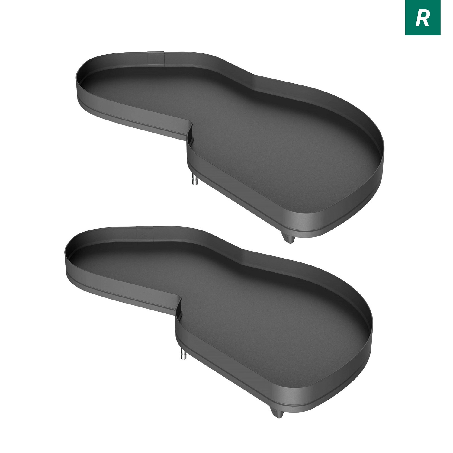 Комплект полок правый Леманс 600 мм Арена ПЬЮР (2 полки + рычаги) АНТРАЦИТ Kessebohmer | официальный магазин